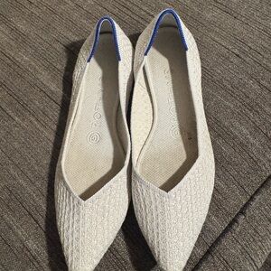 Rothy’s The Point flats in the Salt Honeycomb color (retired color)